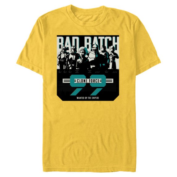 Star Wars The Bad Batch Clone Force 99 Wanted by the Empire - Short Sleeve Blended T-Shirt for Adults - Customized-Yellow