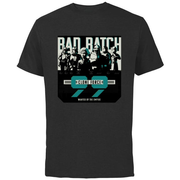 Star Wars The Bad Batch Clone Force 99 Wanted by the Empire - Short Sleeve Cotton T-Shirt for Adults - Customized-Black