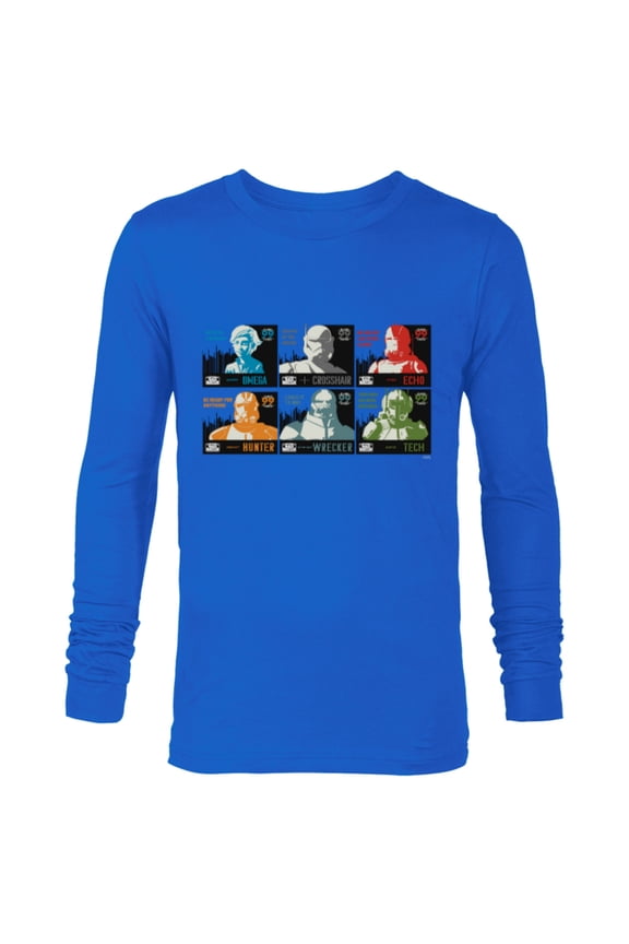 The Bad Batch Faces Names and Quotes - Long Sleeve T-Shirt for Men - Customized-Navy