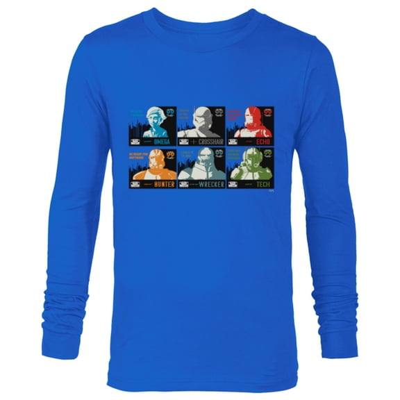 Star Wars The Bad Batch Faces Names and Quotes - Long Sleeve T-Shirt for Men - Customized-Navy