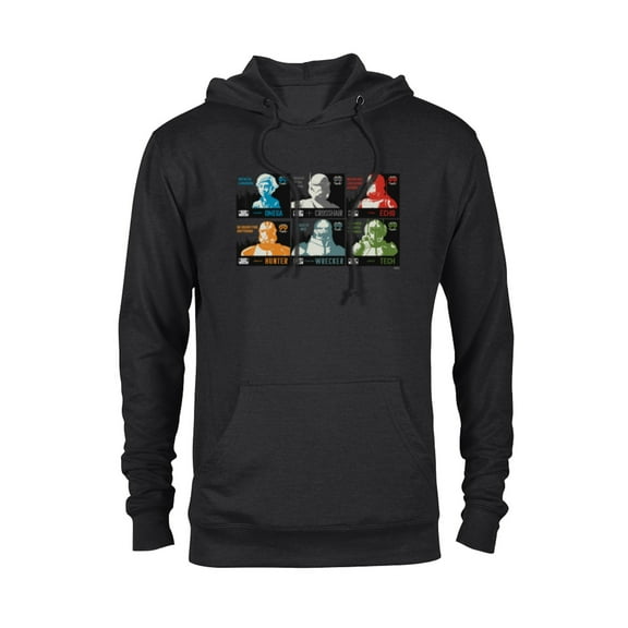 Star Wars The Bad Batch Faces Names and Quotes - Pullover Hoodie for Adults - Customized-Black