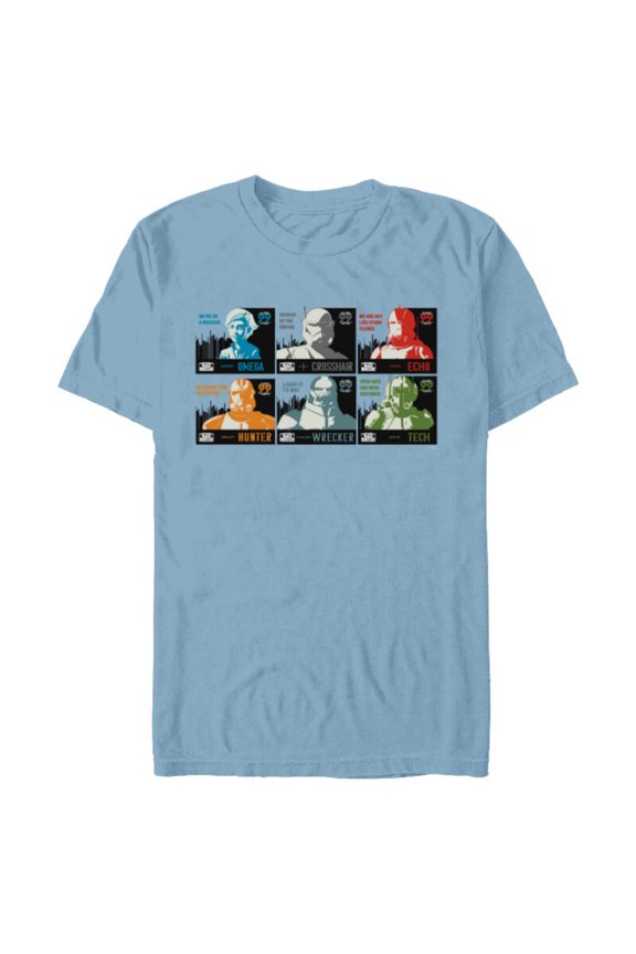 The Bad Batch Faces Names and Quotes - Short Sleeve Blended T-Shirt for Adults - Customized-Ocean Blue