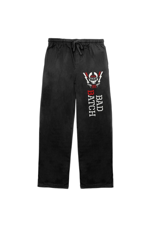 Star Wars The Bad Batch Helmet Black Graphic Sleep Pajama Pants- XL