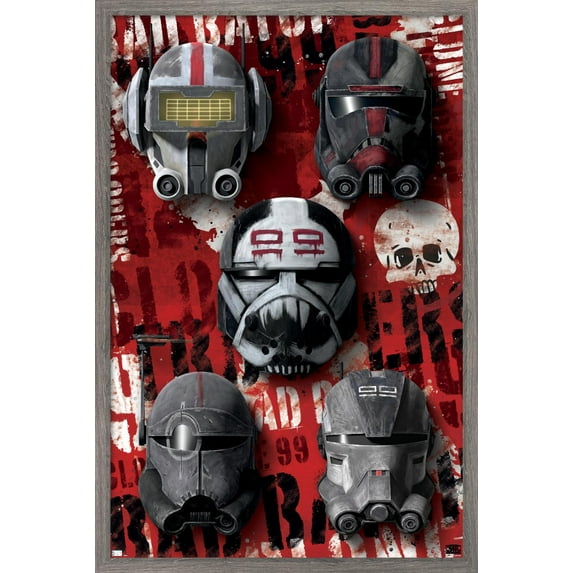 Star Wars: The Bad Batch - Helmets Wall Poster, 22.375" x 34", Framed