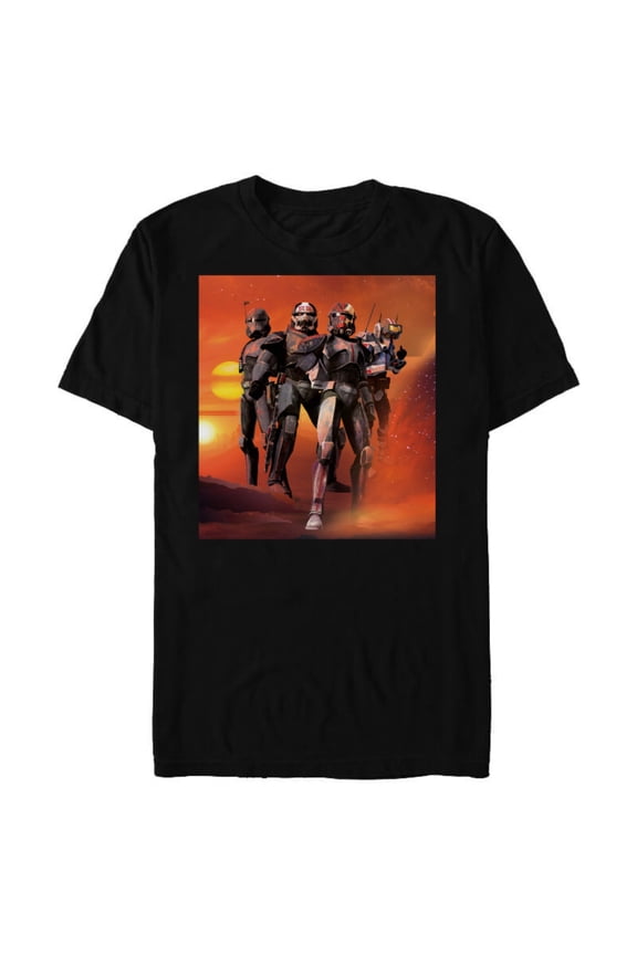 The Bad Batch Hunter Wrecker Tech Crosshair Sunset Standard - Short Sleeve Blended T-Shirt for Adults – Customized-Black