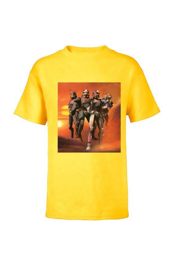 The Bad Batch Hunter Wrecker Tech Crosshair Sunset Standard - Short Sleeve T-Shirt for Kids – Customized-Yellow