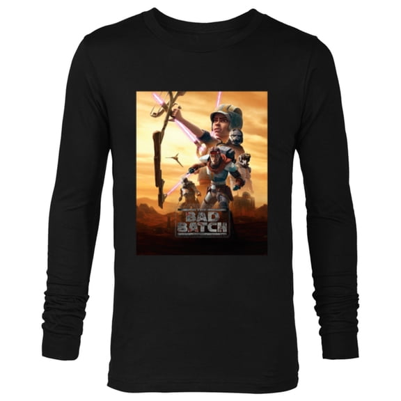 Star Wars The Bad Batch Mercenary Team Poster Art- Long Sleeve T-Shirt for Men - Customized-Black