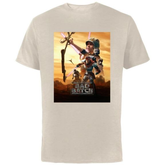 Star Wars The Bad Batch Mercenary Team Poster Art- Short Sleeve Cotton T-Shirt for Adults - Customized-Natural