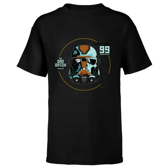 Star Wars The Bad Batch Season 2 Hunter Helmet Elite - Short Sleeve T-Shirt for Kids - Customized-Black