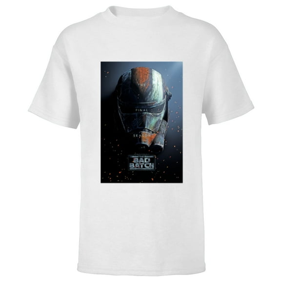 Star Wars The Bad Batch Season 3 Hunter’s Helmet Poster Art- Short Sleeve T-Shirt for Kids - Customized-White