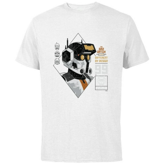 Star Wars The Bad Batch Tech Different by Design - Short Sleeve Cotton T-Shirt for Adults - Customized-White