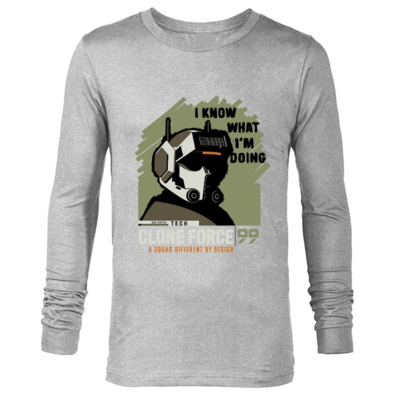 Star Wars The Bad Batch Tech Quote “I Know What I’m Doing” - Long Sleeve T-Shirt for Men - Customized-Athletic Heather