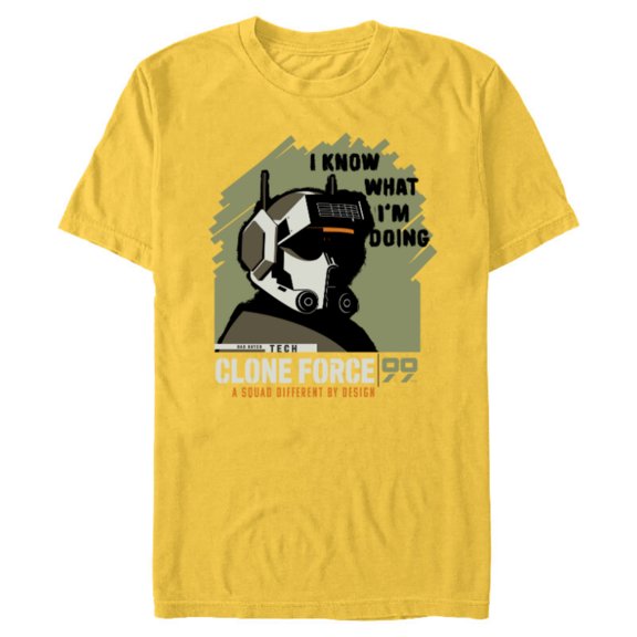 Star Wars The Bad Batch Tech Quote “I Know What I’m Doing” - Short Sleeve Blended T-Shirt for Adults - Customized-Yellow