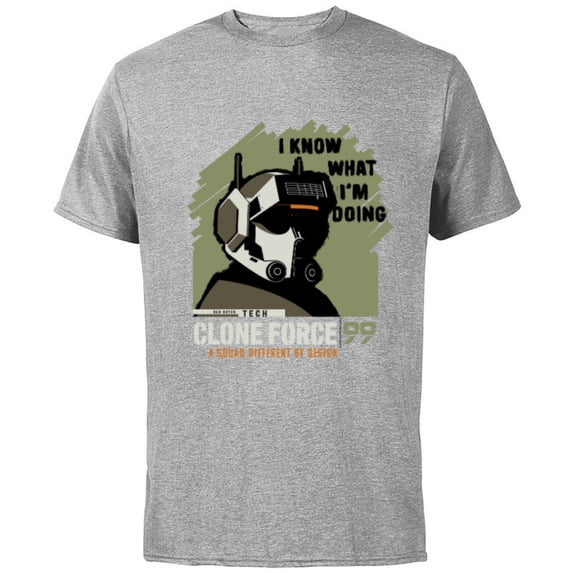 Star Wars The Bad Batch Tech Quote “I Know What I’m Doing” - Short Sleeve Cotton T-Shirt for Adults - Customized-Athletic Heather