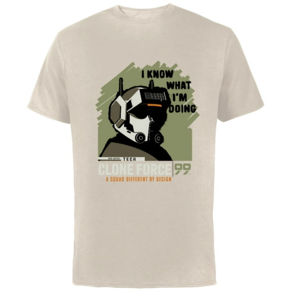 Star Wars The Bad Batch Tech Quote “I Know What I’m Doing” - Short Sleeve Cotton T-Shirt for Adults - Customized-Natural