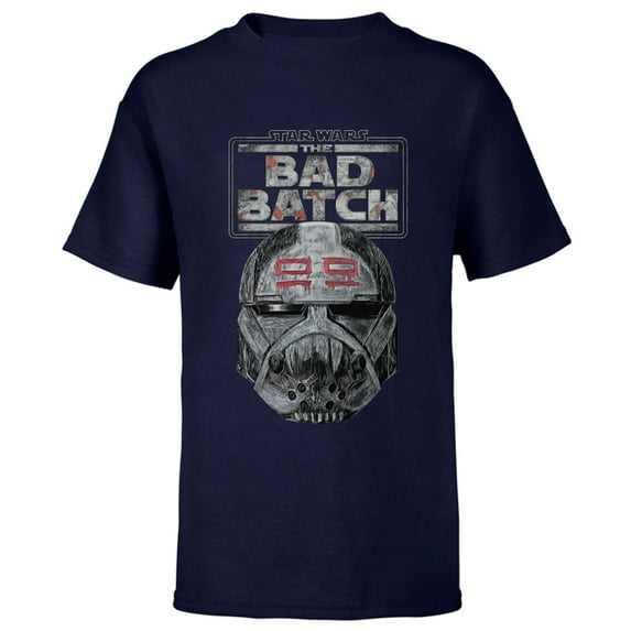 Star Wars The Bad Batch Wrecker Helmet Sketch Standard - Short Sleeve T-Shirt for Kids – Customized-Navy