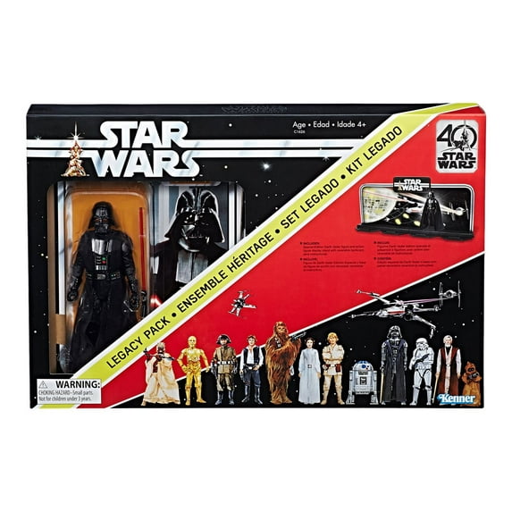 Disney Star Wars Black Series 40th Anniversary Collection Black 6 Inch Darth Vader Figure With Decorative Backcard and Display Stand