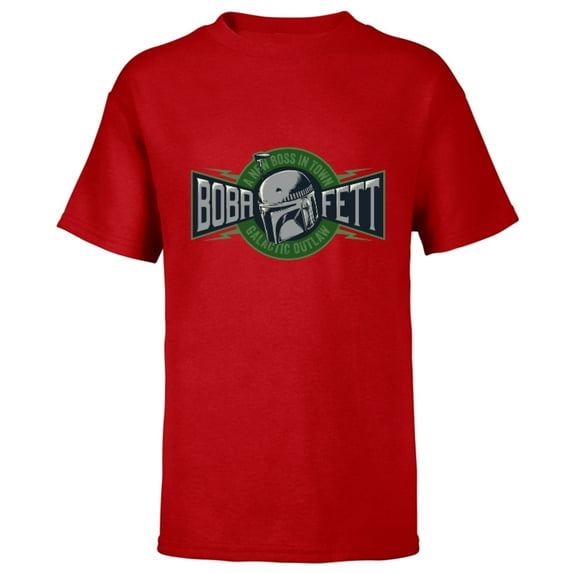 Star Wars The Book of Boba Fett A New Boss In Town - Short Sleeve T-Shirt for Kids – Customized-Red