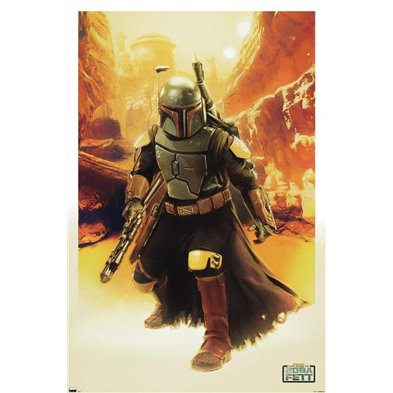 Star Wars: The Book of Boba Fett - Boba In Canyon Wall Poster, 14.725" x 22.375"