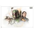 thumbnail image 1 of Star Wars: The Book of Boba Fett - Boba and Fennec Shand Illustrated Wall Poster, 14.725" x 22.375", Framed, 1 of 3