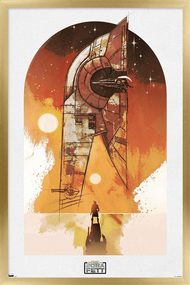 Star Wars: The Book of Boba Fett - Boba and Firespray Wall Poster, 22.375