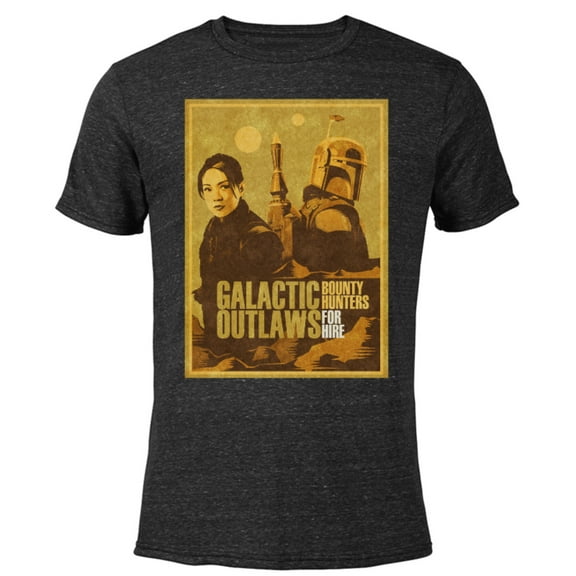 Star Wars The Book of Boba Fett Fennec Galactic Outlaws - Short Sleeve Blended T-Shirt for Adults – Customized-Black