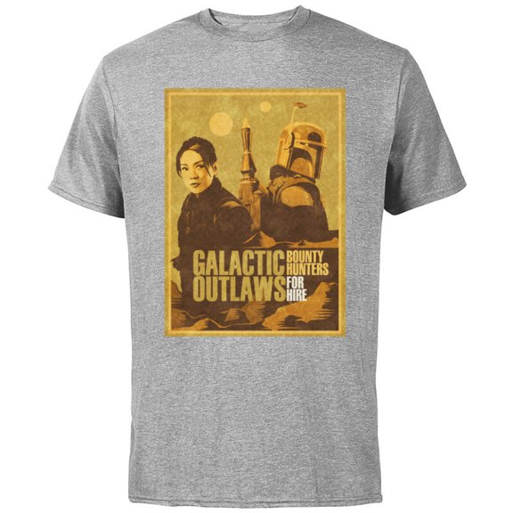Star Wars The Book of Boba Fett Fennec Galactic Outlaws - Short Sleeve Cotton T-Shirt for Adults - Customized-Athletic Heather