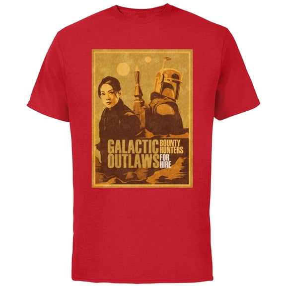 Star Wars The Book of Boba Fett Fennec Galactic Outlaws - Short Sleeve Cotton T-Shirt for Adults - Customized-Red