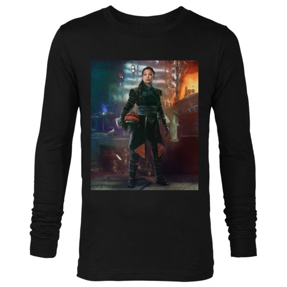 Star Wars The Book of Boba Fett Fennec Shand Portrait - Long Sleeve T-Shirt for Men – Customized-Black