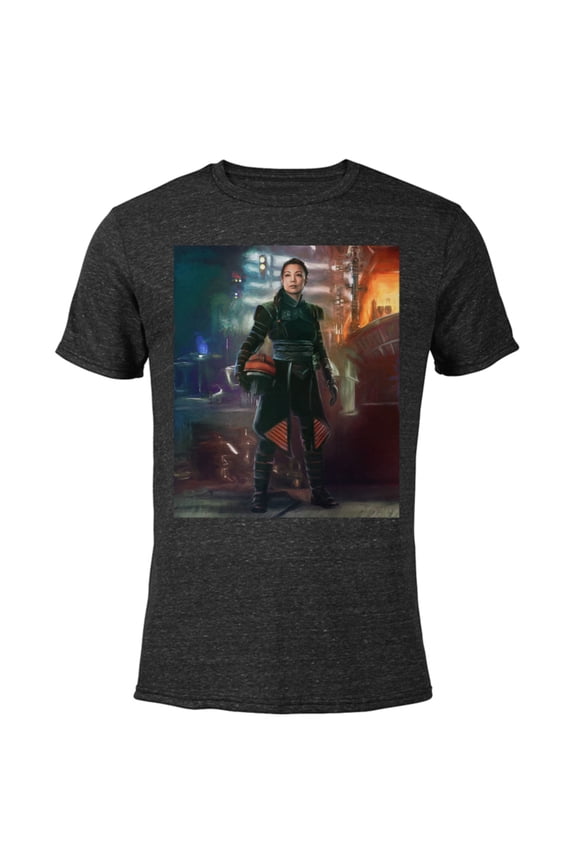 The Book of Boba Fett Fennec Shand Portrait - Short Sleeve Blended T-Shirt for Adults – Customized-Black