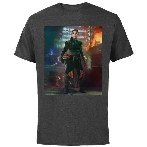 Star Wars The Book of Boba Fett Fennec Shand Portrait - Short Sleeve Cotton T-Shirt for Adults - Customized-Charcoal
