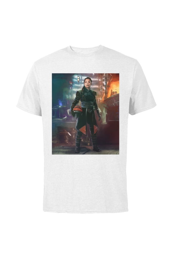 The Book of Boba Fett Fennec Shand Portrait - Short Sleeve Cotton T-Shirt for Adults - Customized-White