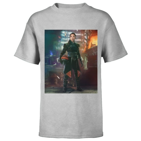 Star Wars The Book of Boba Fett Fennec Shand Portrait - Short Sleeve T-Shirt for Kids – Customized-Athletic Heather