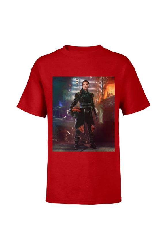 The Book of Boba Fett Fennec Shand Portrait - Short Sleeve T-Shirt for Kids – Customized-Red