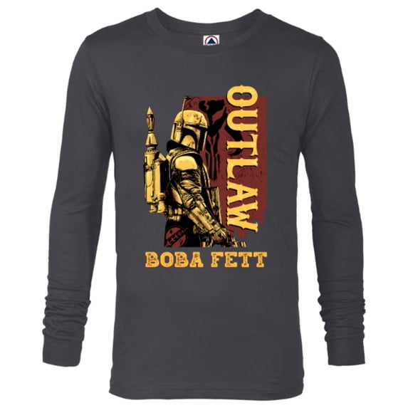 Star Wars The Book of Boba Fett Galactic Outlaw Poster - Long Sleeve T-Shirt for Men – Customized-Charcoal Heather