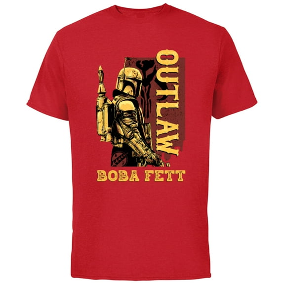 Star Wars The Book of Boba Fett Galactic Outlaw Poster - Short Sleeve Cotton T-Shirt for Adults - Customized-Red