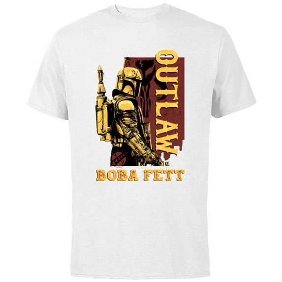 Star Wars The Book of Boba Fett Galactic Outlaw Poster - Short Sleeve Cotton T-Shirt for Adults - Customized-White