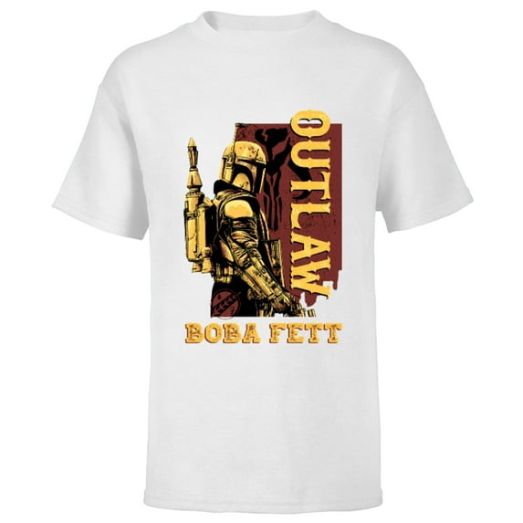 Star Wars The Book of Boba Fett Galactic Outlaw Poster - Short Sleeve T-Shirt for Kids – Customized-White