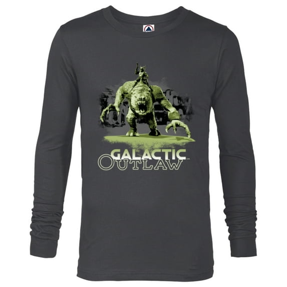 Star Wars The Book of Boba Fett Galactic Outlaw Rancor Rider - Long Sleeve T-Shirt for Men - Customized-Charcoal Heather
