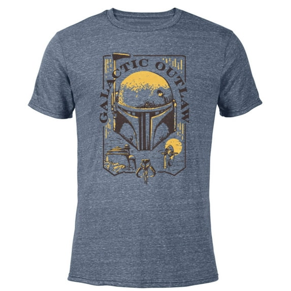 Star Wars The Book of Boba Fett Galactic Outlaw - Short Sleeve Blended T-Shirt for Adults – Customized-Navy Heather