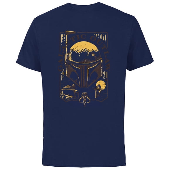 Star Wars The Book of Boba Fett Galactic Outlaw - Short Sleeve Cotton T-Shirt for Adults - Customized-Navy