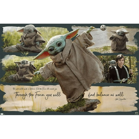 Star Wars: The Book of Boba Fett - Grogu Jedi Training Wall Poster, 22.375" x 34"