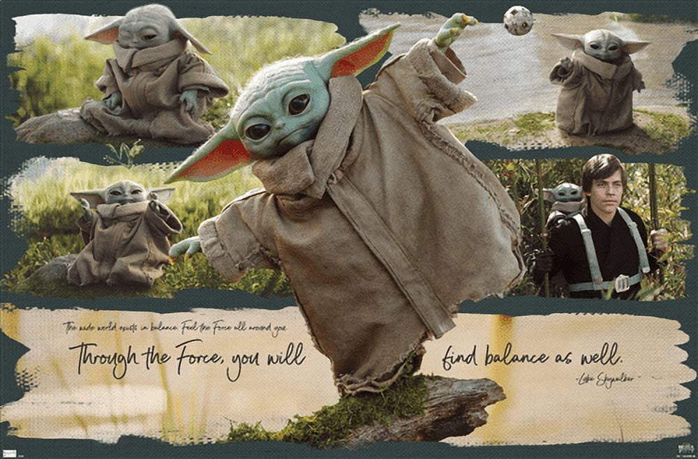 Star Wars The Book of Boba Fett Grogu Jedi Training Wall Poster, 22.