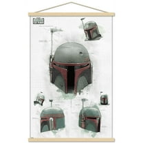 Star Wars: The Book of Boba Fett - Helmet Turns Wall Poster with Wooden Magnetic Frame, 22.375" x 34"