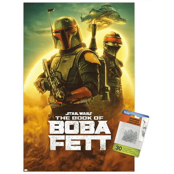 Star Wars: The Book of Boba Fett - Key Art Wall Poster with Pushpins, 14.725" x 22.375"