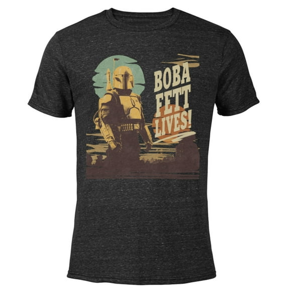 Star Wars The Book of Boba Fett Lives - Short Sleeve Blended T-Shirt for Adults – Customized-Black