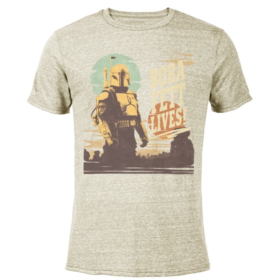 Star Wars The Book of Boba Fett Lives - Short Sleeve Blended T-Shirt for Adults – Customized-Yellow