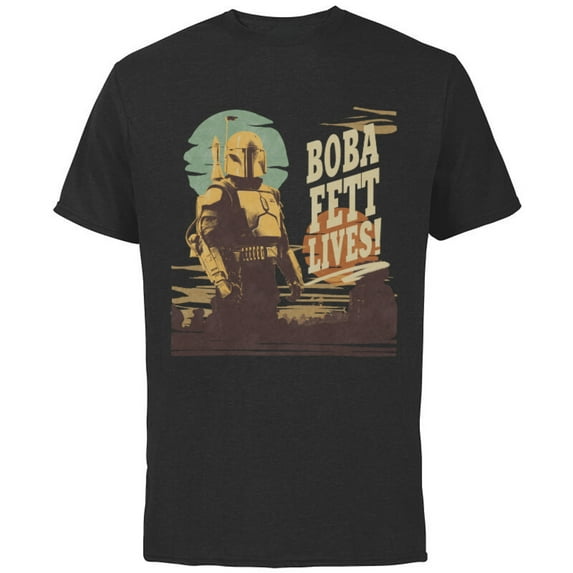 Star Wars The Book of Boba Fett Lives - Short Sleeve Cotton T-Shirt for Adults - Customized-Black