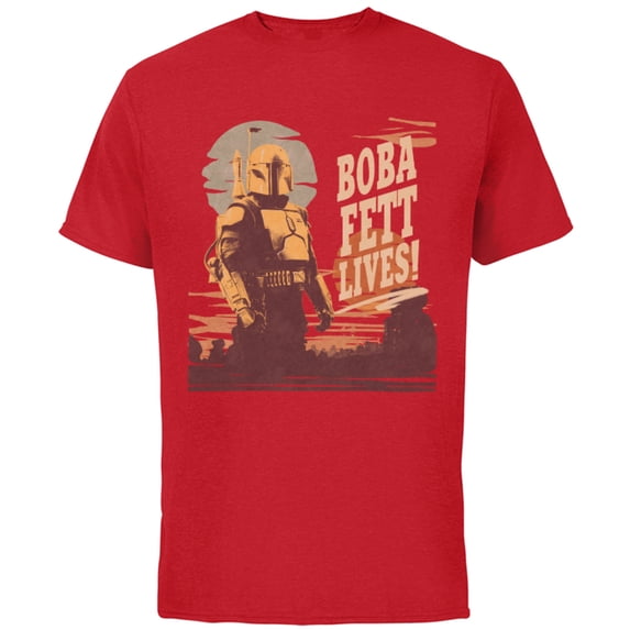 Star Wars The Book of Boba Fett Lives - Short Sleeve Cotton T-Shirt for Adults - Customized-Red