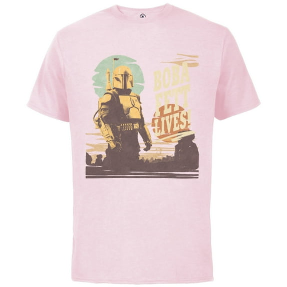 Star Wars The Book of Boba Fett Lives - Short Sleeve Cotton T-Shirt for Adults - Customized-Soft Pink